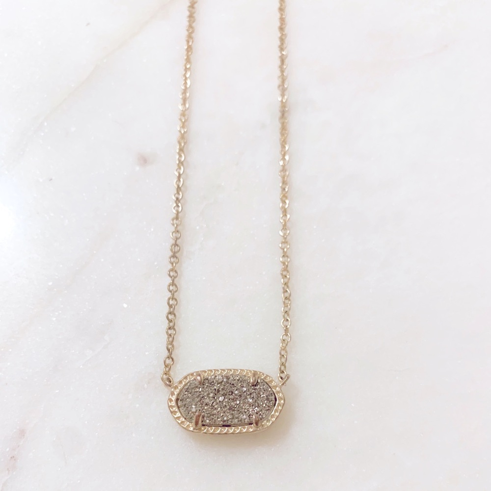 Elisa Iridescent Druzy Necklace, Golden